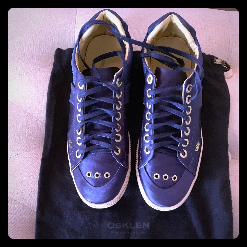 Osklen Navy Blue Satin Fashion Sneaker